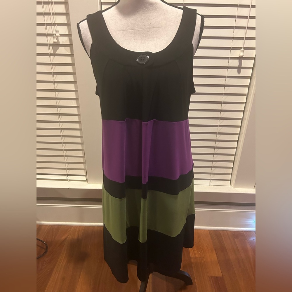 Tiana B. Elegant Black Color Block Dress size M